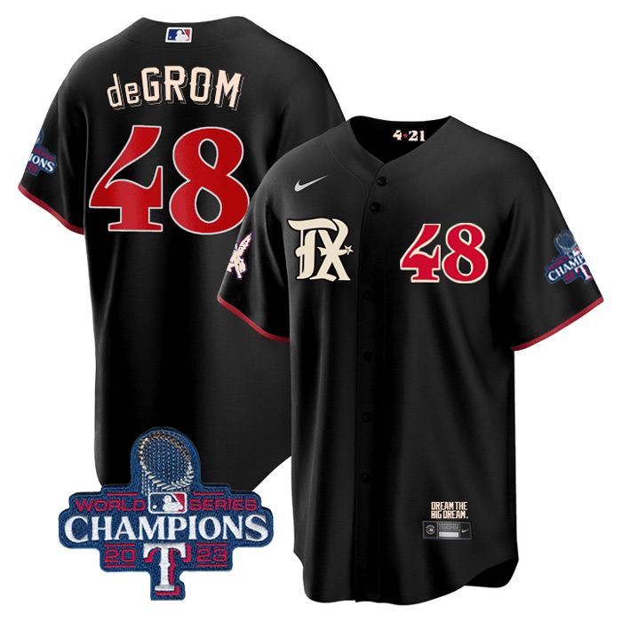 Jacob DeGrom Rangers World Series Champions City Connect Jersey