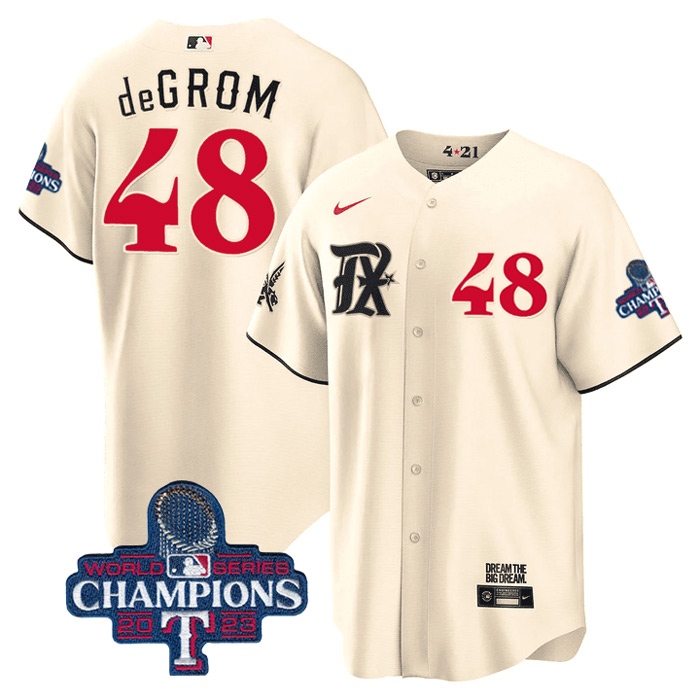 Texas Rangers Jacob DeGrom World Series Champions City Connect Jersey