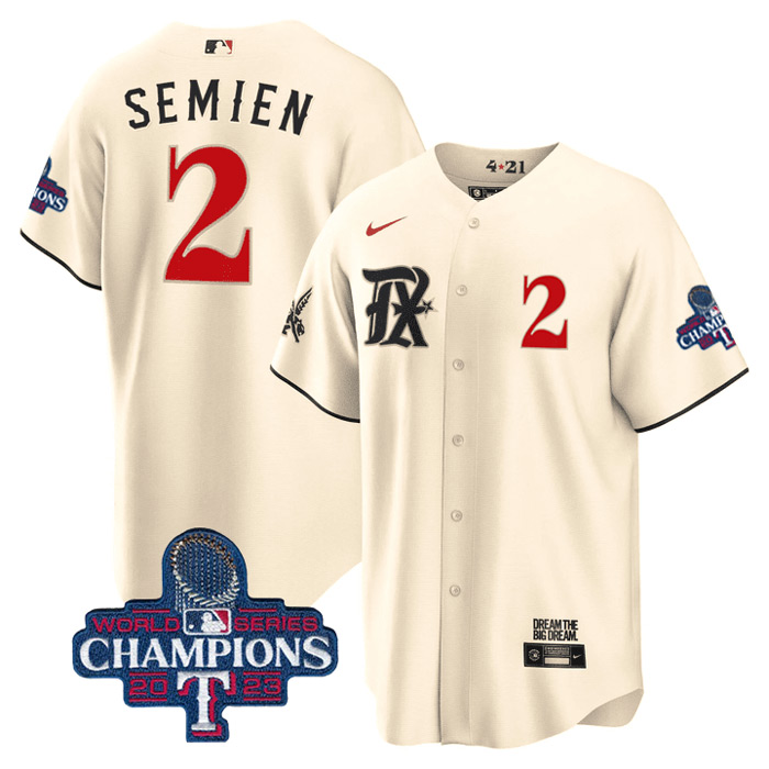 Marcus Semien Rangers World Series Champions City Connect Jersey